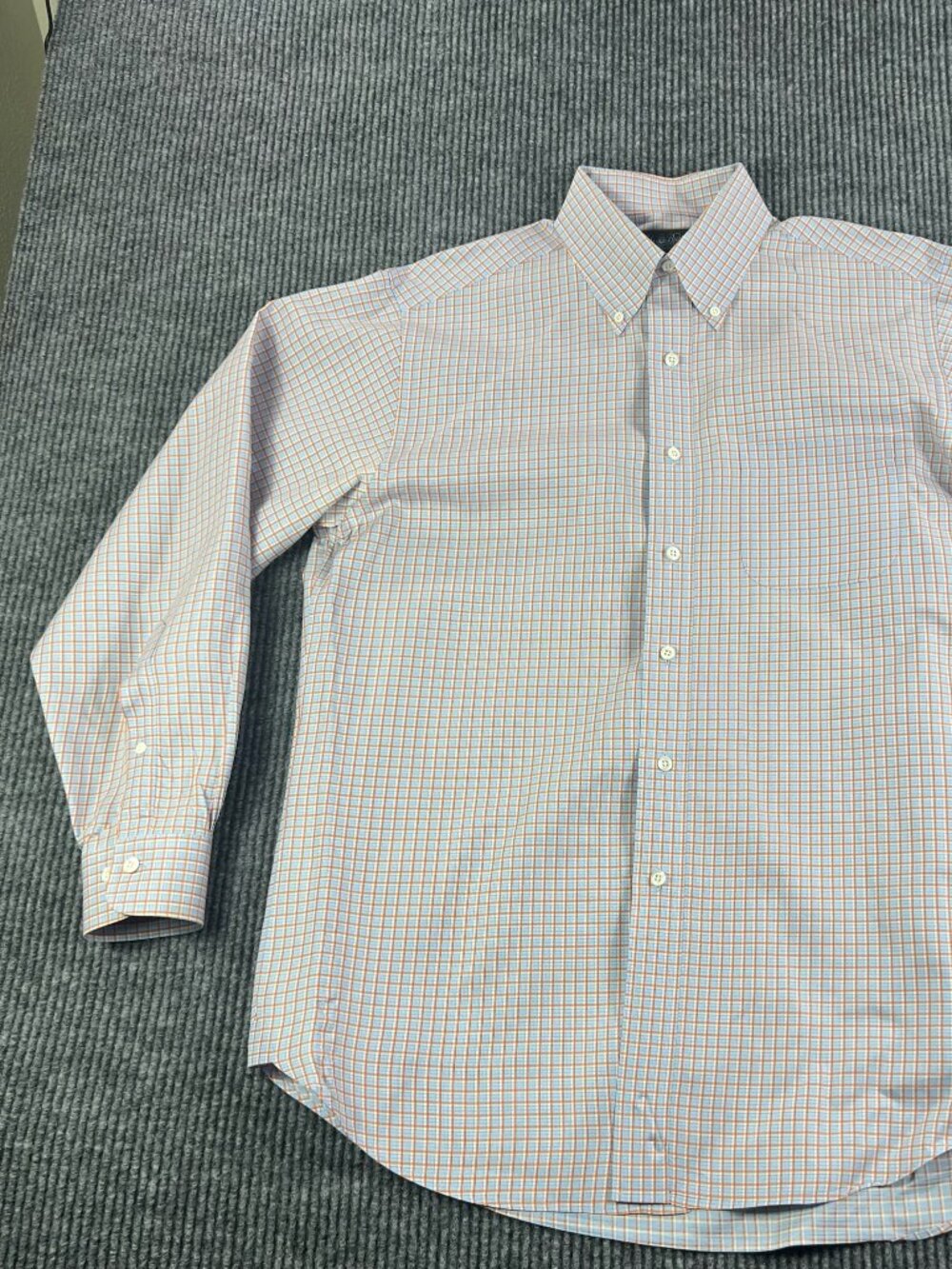 Brooks Brothers Country Club Gingham Egyptian Cotton Shirt Mens M/R Italy Woven